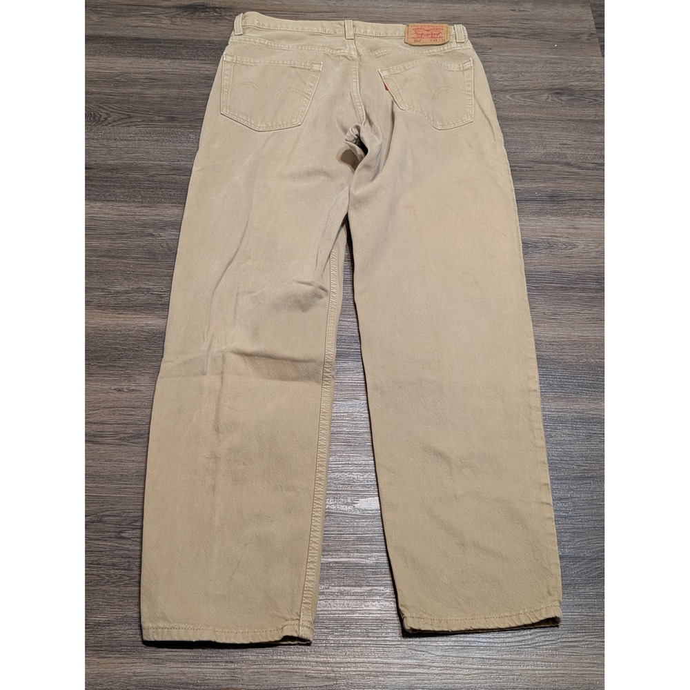 Vintage‎ Levis 550 Relaxed Fit Jeans Mens 34x32 Tan Khaki Denim Made in USA 90s - Picture 8 of 9